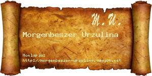Morgenbeszer Urzulina névjegykártya